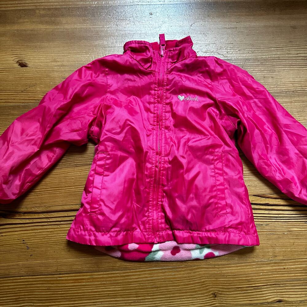 OshKosh B'gosh pink floral fleece lined reversible jacket‎ SIZE 4